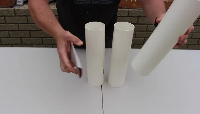 Sand the ends of each pipe piece to smooth out any rough edges.