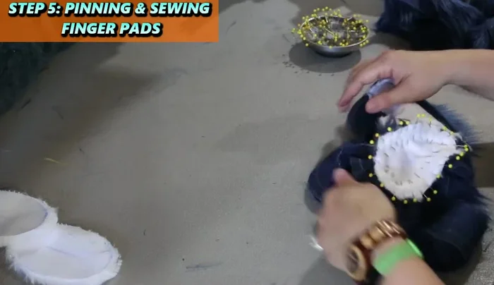 Sew the back piece to the sides, leaving the gap open.