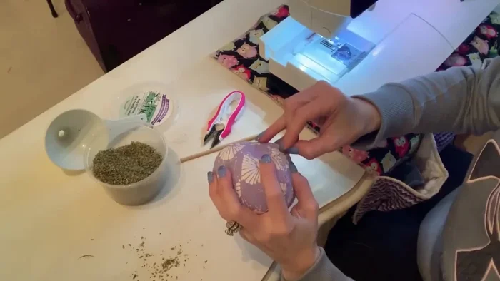 Close the opening using a simple hand stitch.