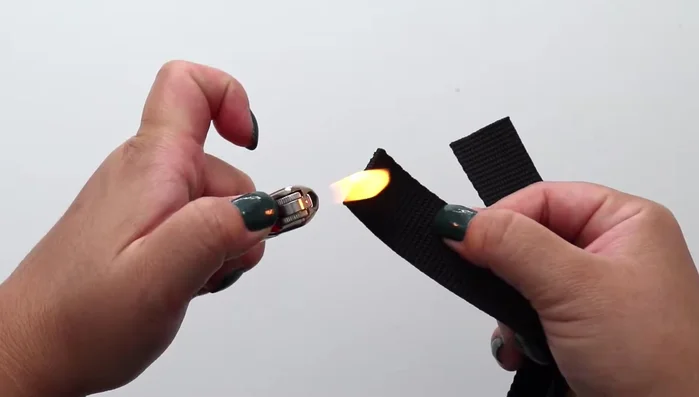 Burn the edges of the strap with a lighter to prevent fraying.