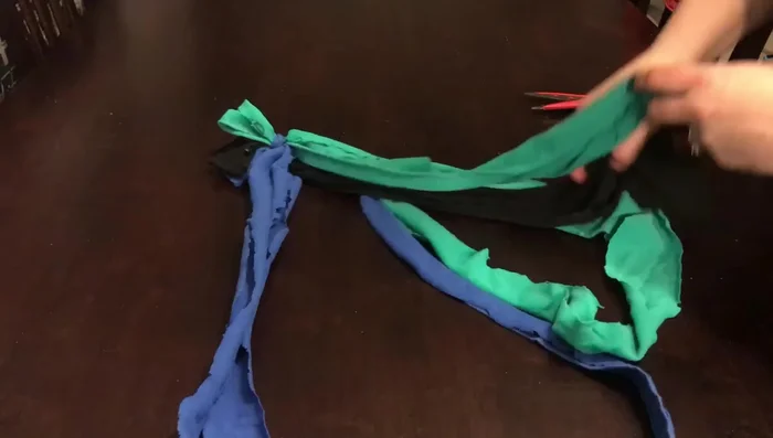 Braid the strips together.