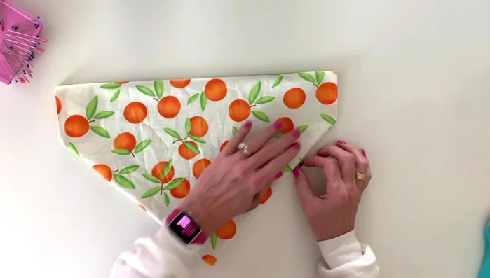 Press the finished bandana to create a crisp look.