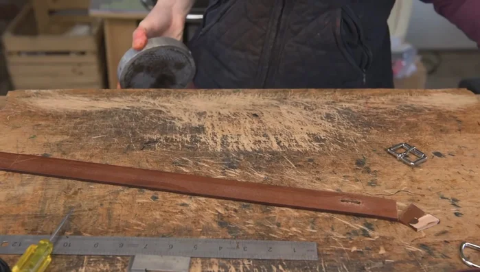 Edge the back of the holes using a number six edged tool.