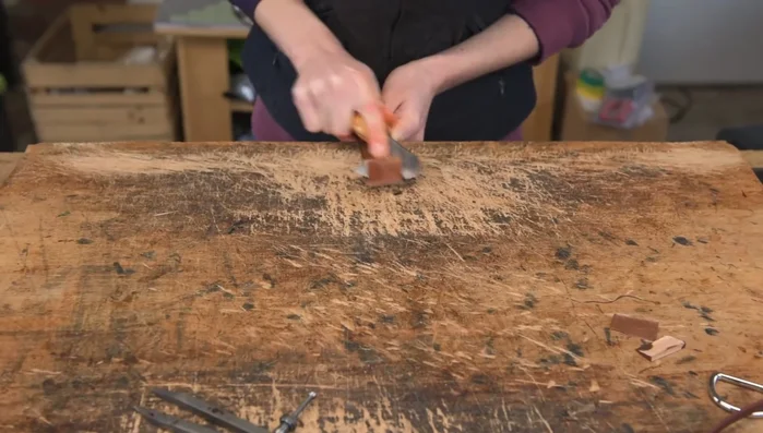 Attach the wedges to the d-ring.