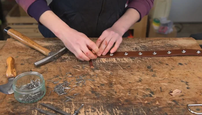 Attach the wedges to the d-ring.