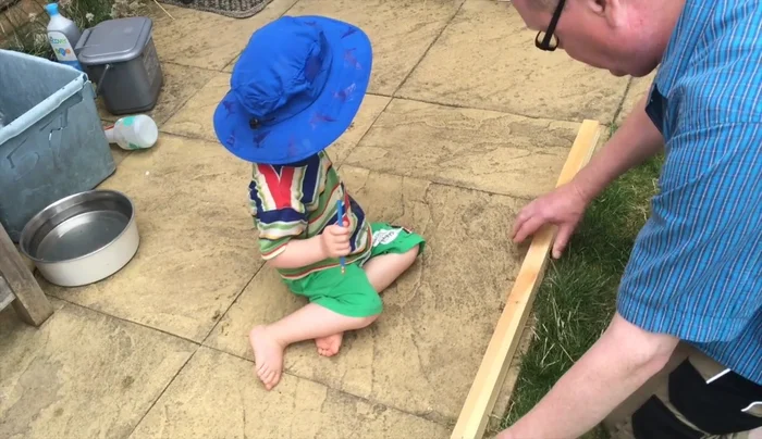 Drilling larger holes.