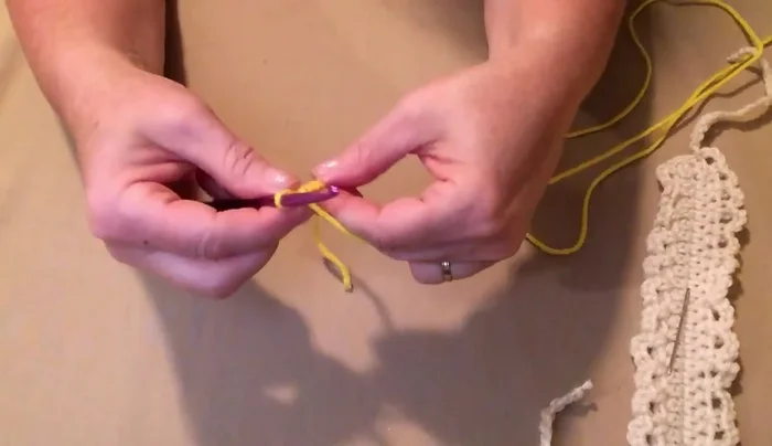 Create the flower: Chain 3, work 6 single crochets in the second chain from the hook. Join, chain 1.