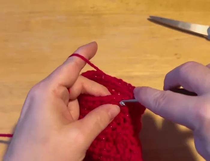 Slip stitch to fasten off the neck. Hide the ends.