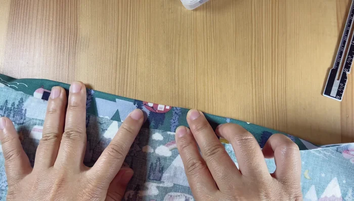 Make ribbons (optional, but recommended for rolling): Cut 3.5 inches wide by 25 inches long strips, fold, iron, and sew.