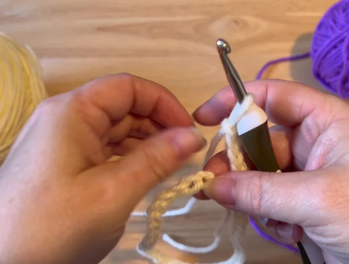 Chain 2, then work 3 rounds of half double crochet in a spiral (50 stitches per round).