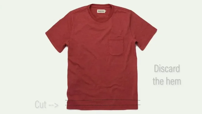 Cut off any seams to create long continuous strips.