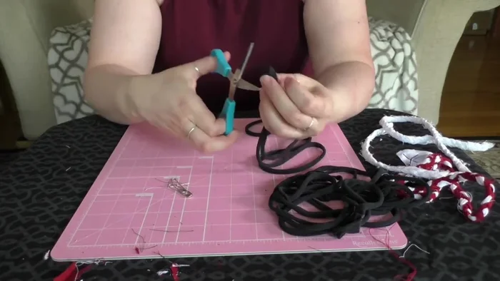 Cut off any seams to create long continuous strips.