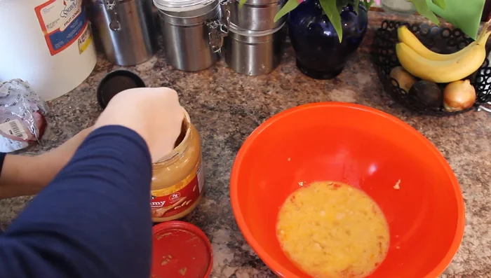 Add ½ cup of creamy peanut butter.