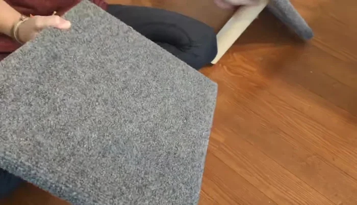 Attach Lofts: Attach the carpeted lofts to each other using screws and pre-drilled pilot holes.