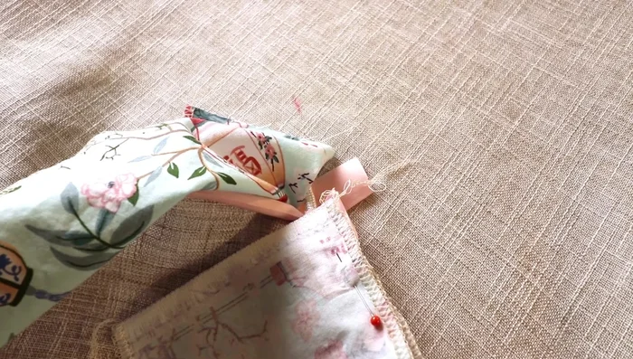 Leave a gap open to turn the bed right side out.