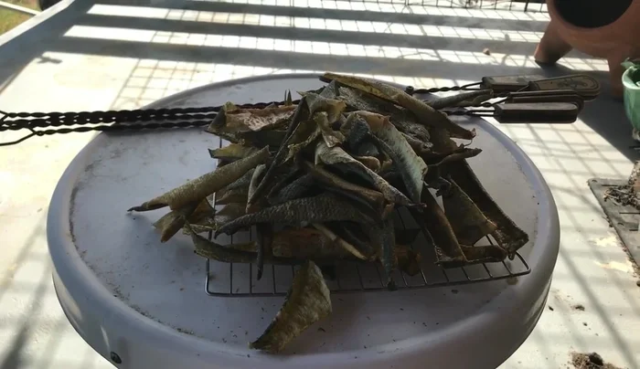 Store cooled, crispy fish skins in a ziploc bag in the freezer.