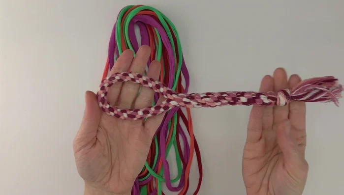 Prepare four 110-inch strips of your chosen material.