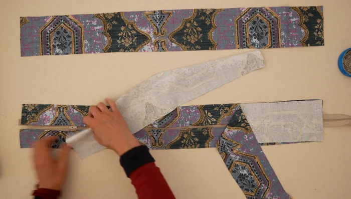 Sew sides to back pieces: Attach side pieces to the back pieces, right sides together. Ensure no pieces are twisted.