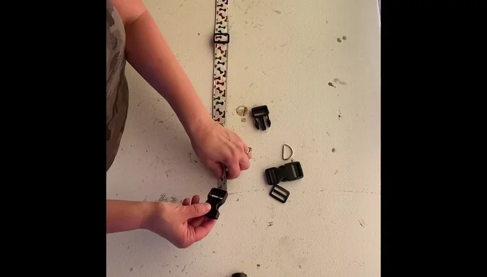 Stitch along the side of the clasp, reinforcing it by stitching back and forth multiple times.