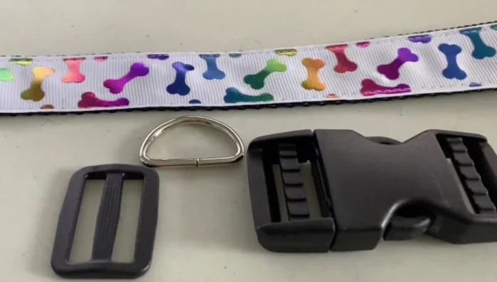 Stitch along the other edge, securing the ribbon to the webbing.