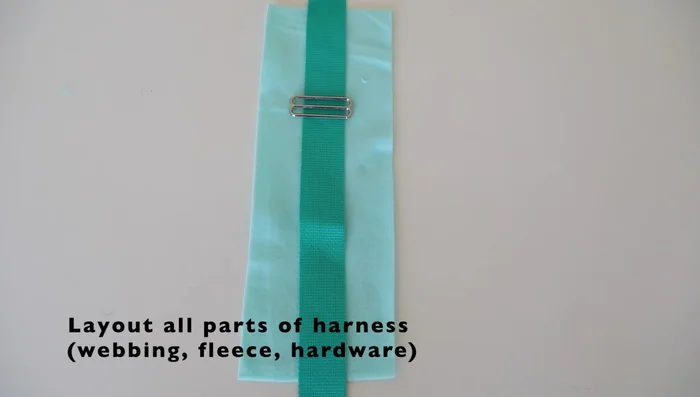 Lay out all harness parts to check materials.