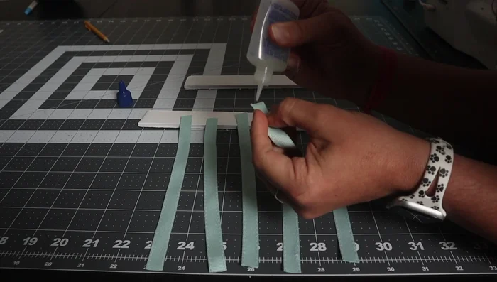 Attach the tent cover to the frame using ribbons.