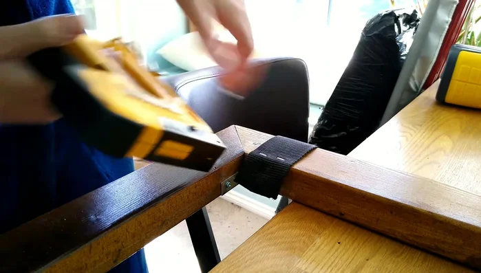 Add upholstery tacks to the ends of the straps for a finished look (optional).