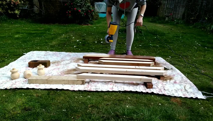 Attach the feet using wood glue and clamps. Allow at least 12 hours for the glue to dry completely.