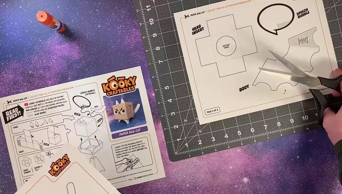 For pieces with holes (like the head insert), fold in half, cut the half-circle, then unfold for the hole.