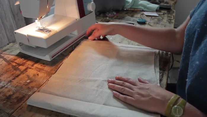 Turn the cushion right side out, stuff, and stitch the gap closed.