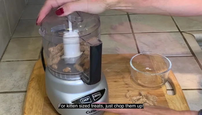 For kittens, chop the treats into smaller pieces.