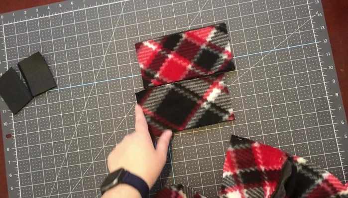 Attach velcro to the straps (one piece to each fabric type).