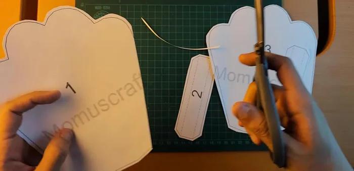 Attach remaining pieces of the gloves.