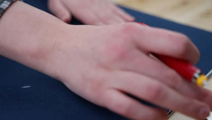 Use flexible curve to connect marks, cut out circle.