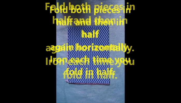 Cut along the chalk line. Open up the fabric pieces.