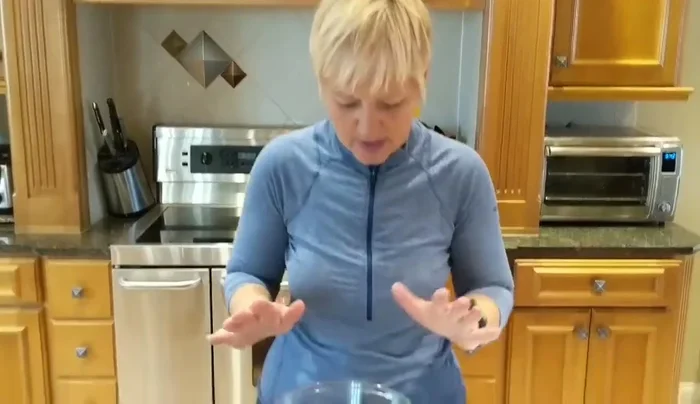 Cut up a couple of apples (approximately 1/2 to 3/4 cup).