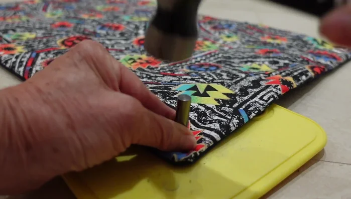 Install grommets using a grommet setter and hammer.