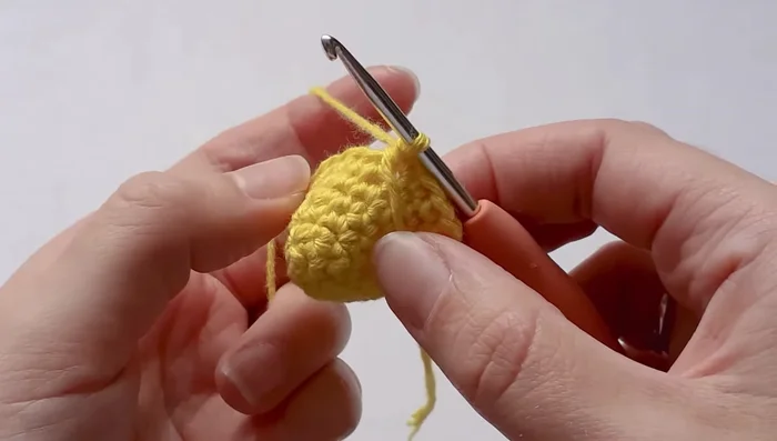 Single crochet 8 rows of 24 stitches (optional: change colors).