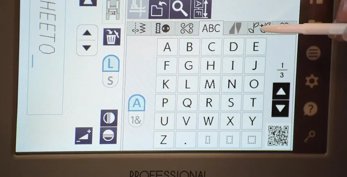 Repeat step 5 to stitch decorative stitches after the name.