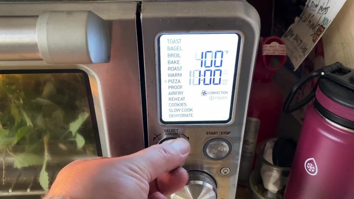 Dehydrate for three hours initially, utilizing the oven's super convection feature.