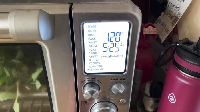 Dehydrate for three hours initially, utilizing the oven's super convection feature.