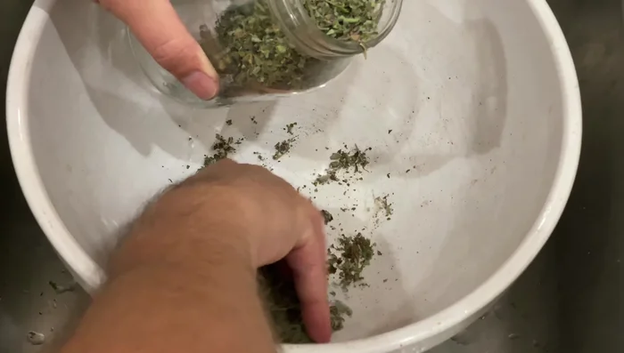 Store the dried catnip in an airtight container.