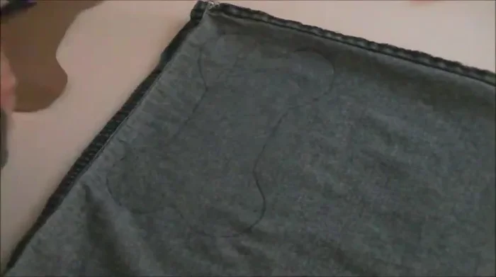 Cut out the denim shapes. 