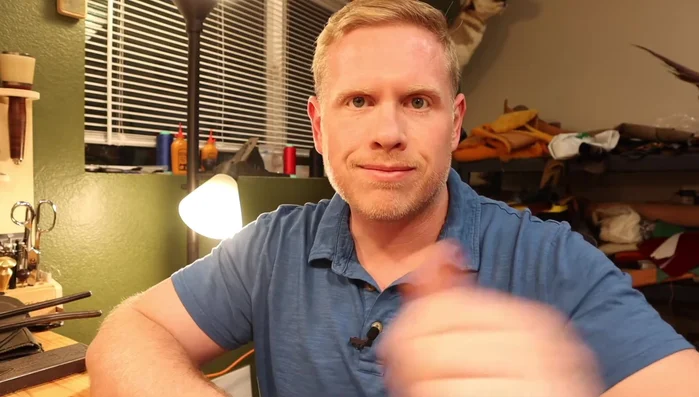 Cut the latigo leather to your desired length (approximately 56 inches for a standard leash). Round off the ends.