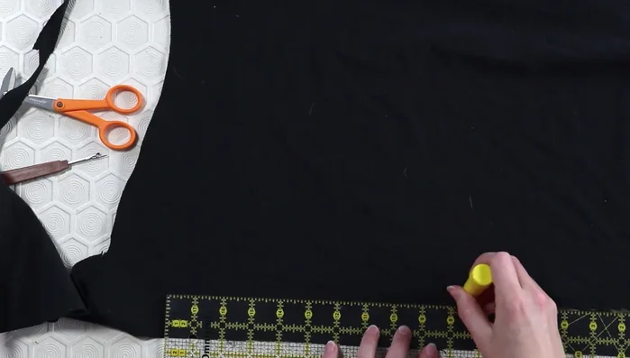 Measure, cut, and attach sleeves following the same process as the neck binding.