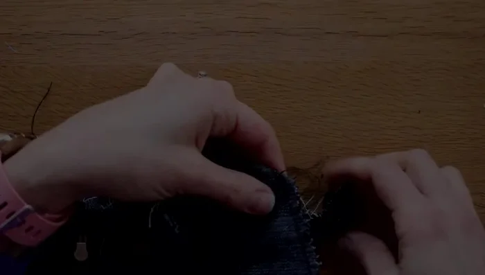 Trim excess fabric with pinking shears.