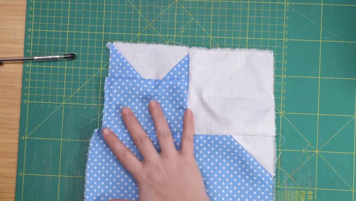 Press and trim the finished cat block.