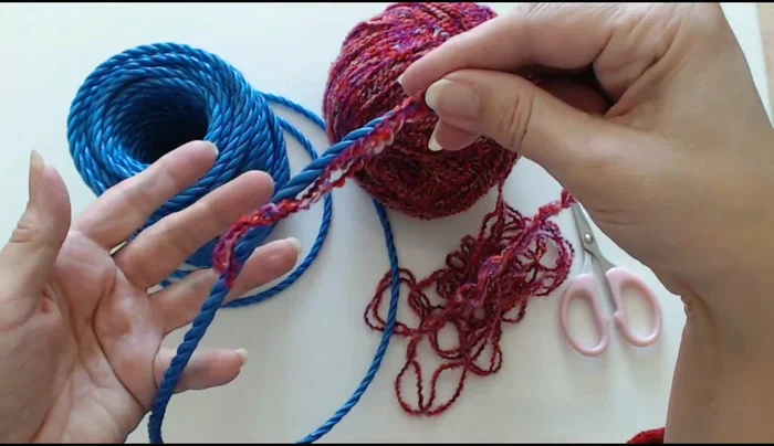Gently remove the yarn from the bowl, ensuring it keeps its shape.