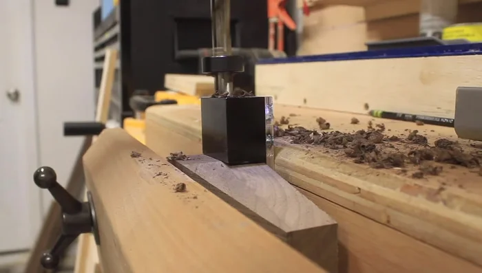 Cut stretchers to length and prepare for dowel joining with legs.