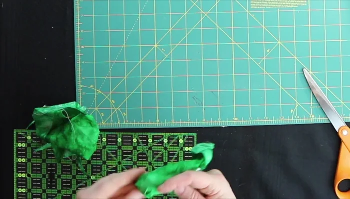 Turn inside out: Turn the fabric inside out, using fingers or a pokey tool if needed.